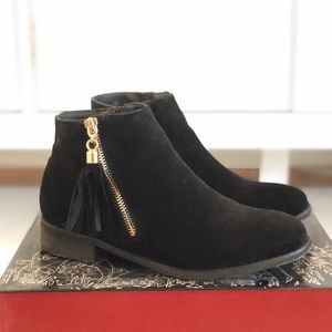 Black Tassel Ankle Boots